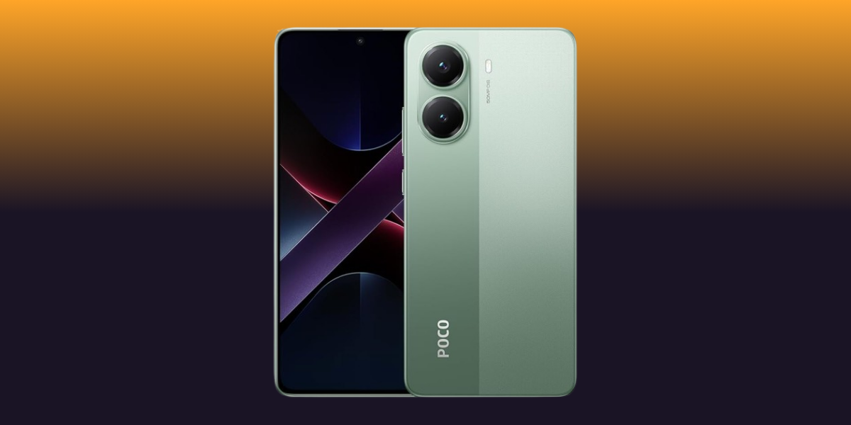 POCO X7 Pro na cor green exibindo jogo Genshin Impact em tela AMOLED de 120Hz