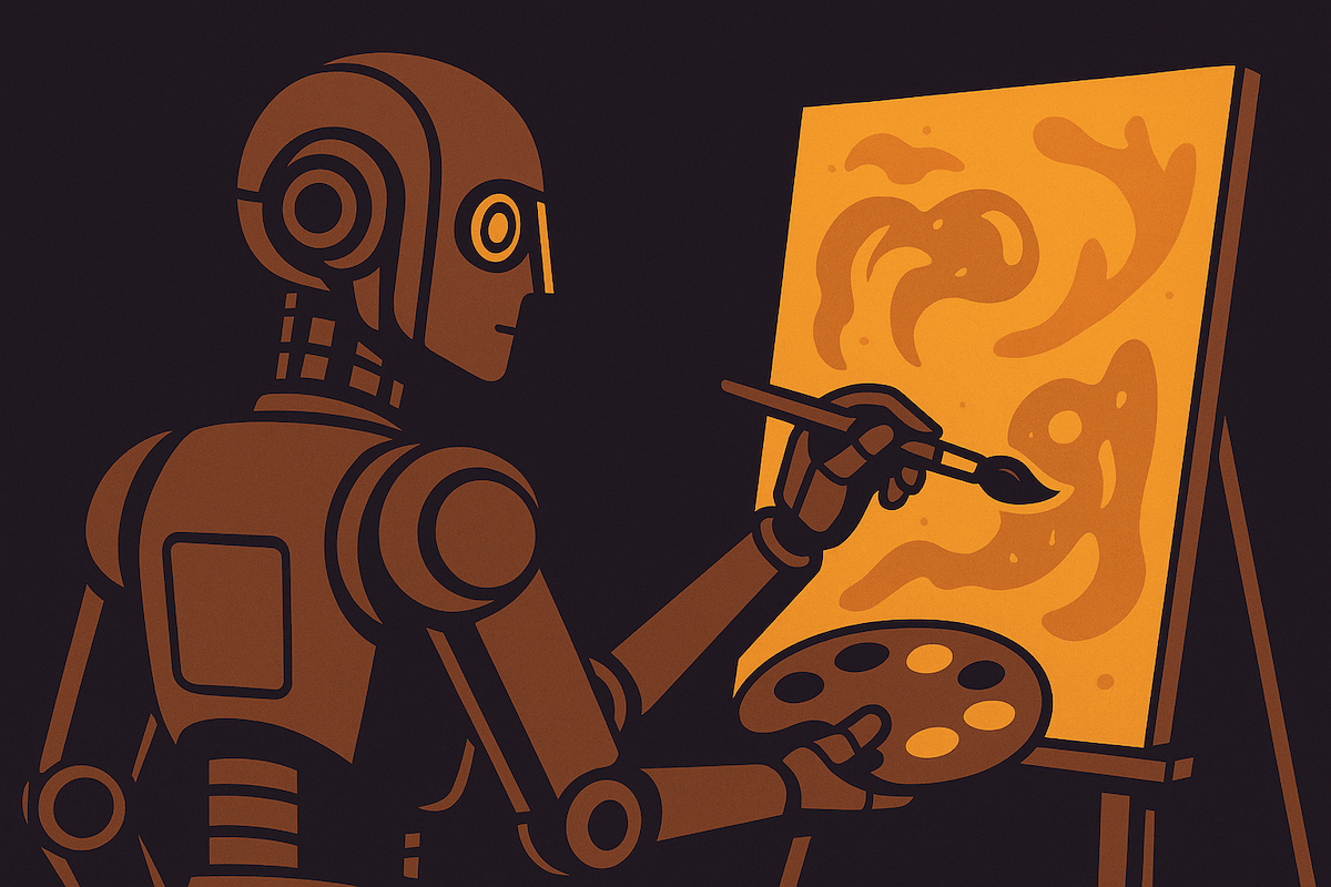 Arte sendo gerada por um robô
