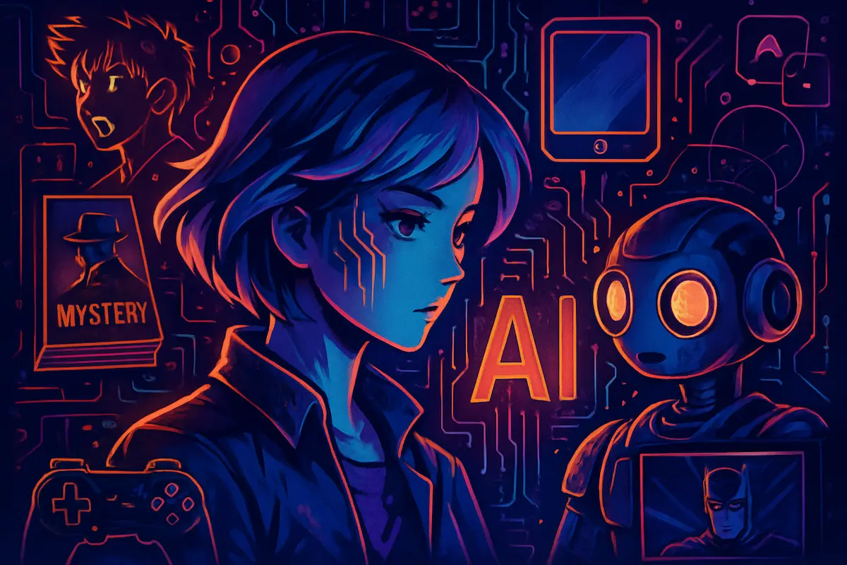 Ia na criação de conteúdo com elementos de tecnologia, animes e arte.