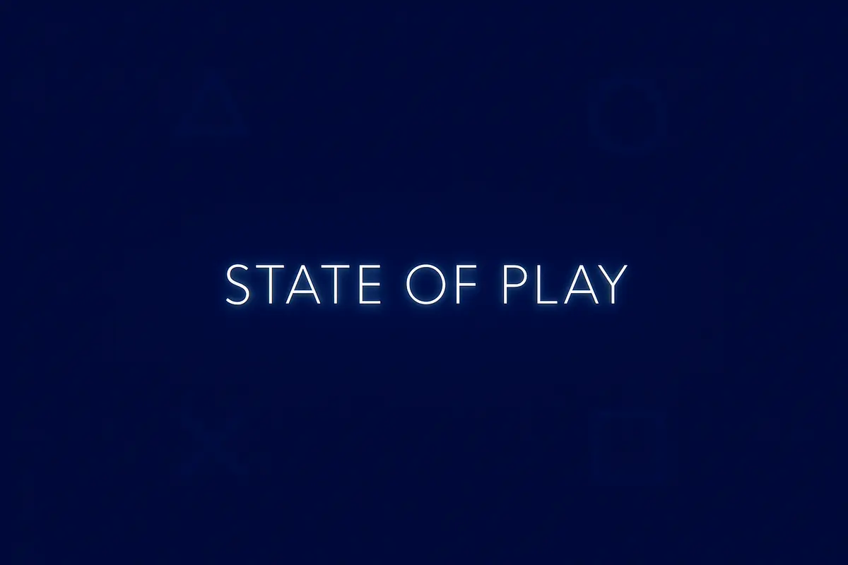 logomarca azul do State of Play da Sony
