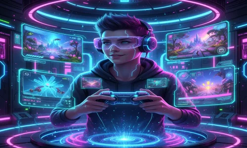 Cloud gaming, realidade aumentada e inteligência artificial estão moldando o futuro dos jogos digitais.