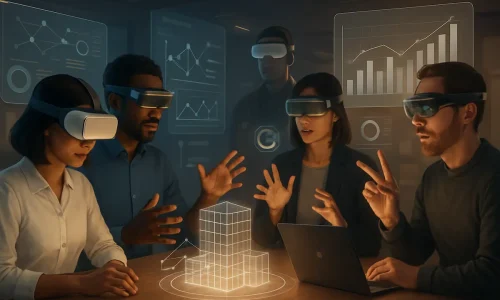 Colaboração remota em ação — quando VR e AR permitem que equipes híbridas interajam como se estivessem no mesmo espaço