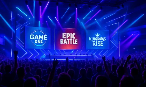 Momento de apresentação no palco principal da BGS 2025 — emoção pura para os gamers.