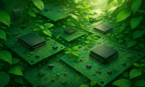 O impacto ambiental da tecnologia vai dos materiais dos chips à energia usada no streaming – cada escolha conta.