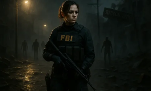 Grace Ashcroft explora as sombras de Raccoon City em Resident Evil 9: Requiem — o novo capítulo sombrio da saga chega em 2026.
