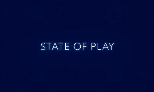 Logo oficial do evento State of Play — principal vitrine de novidades da Sony para PlayStation