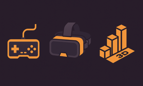 Representação das principais tecnologias gamer que marcaram a evolução dos videogames